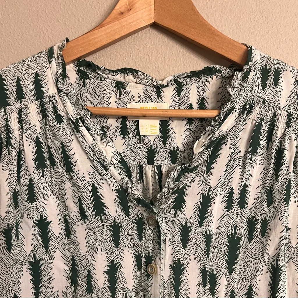 ANTHRO‎ | MAEVE Marisol Pine Tree Blouse - Image 8
