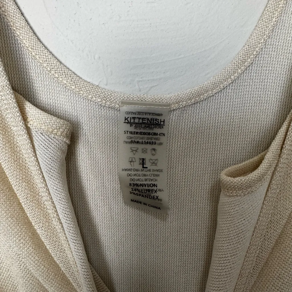 Kittenish Beige Sleeveless Dress - Image 3