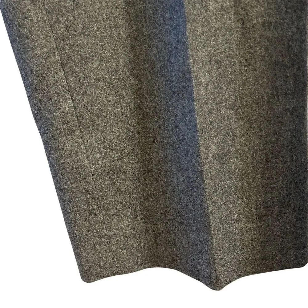 Burberry Women's Gray Wide-Leg Trousers Size 8 High Waist Workwear - Image 5