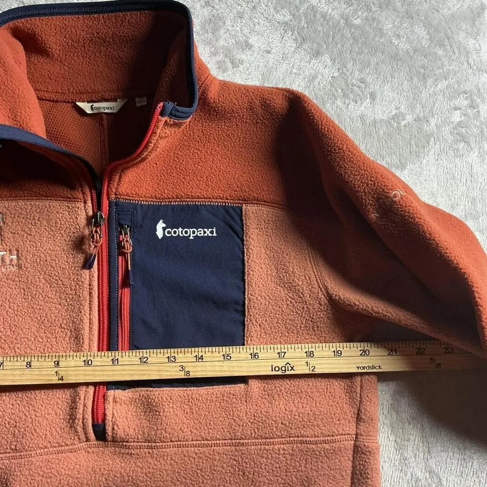 Cotopaxi Quarter Zip Fleece Pullover Orange Navy Size Medium - Image 5