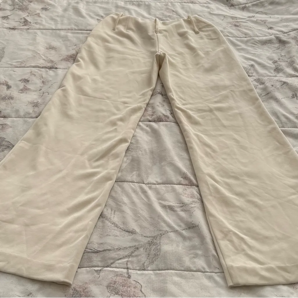 White House Black Market white wide leg lined Trousers size 2 Made in USA preppy - Image 14