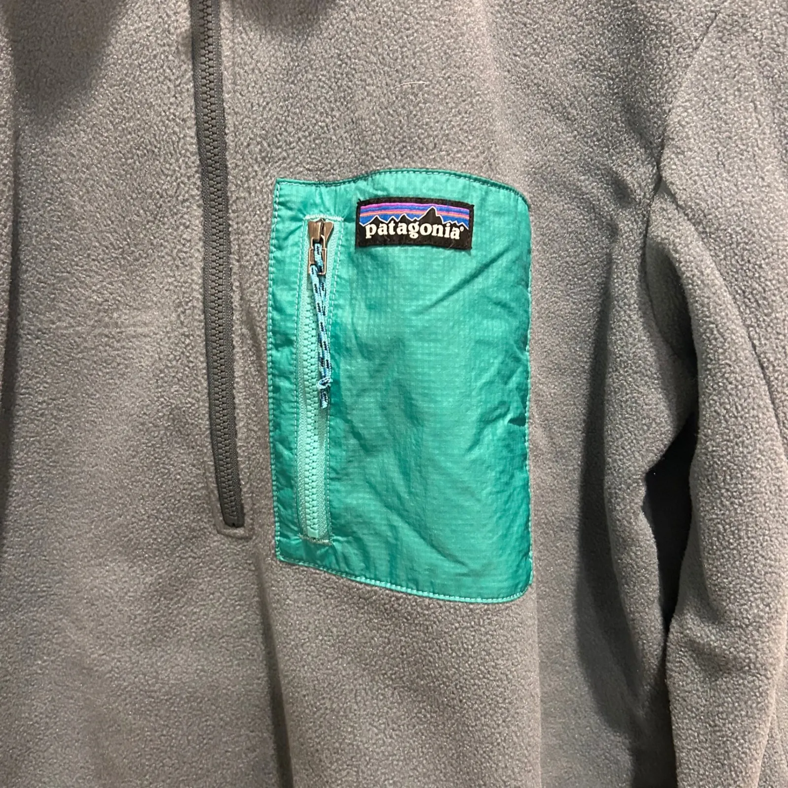 Patagonia Microdini Women's Fleece Pullover Quarter Zip Jacket Plume Gray Size L - Image 2