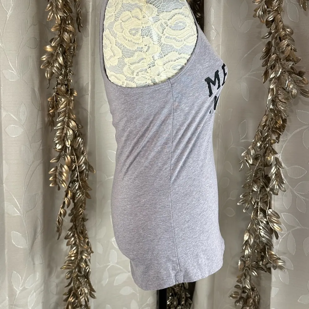 Next Level “Meltdown Manager” Racerback Tank Top Size Medium Gray Graphic Print - Image 2