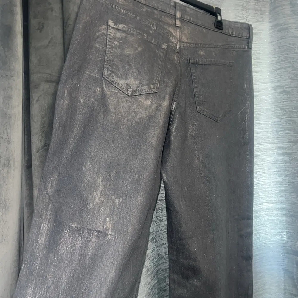 New 14R Wild Fable High Rise Baggy Jeans Denim Wide Leg Silver Metallic… - Image 13