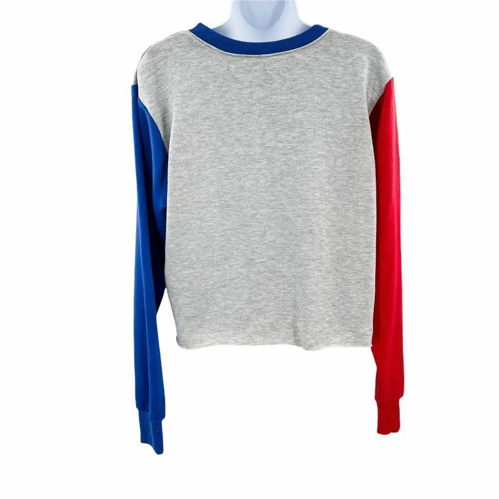 Mighty Fine No Way Colorblock Graphic Sweatshirt Women's Size Small S - Image 3