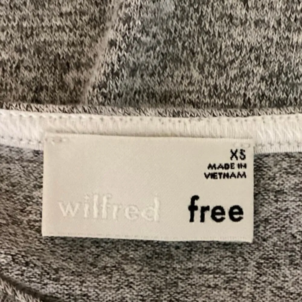 Aritzia Wilfred Gray Knit Crew Short Sleeve Pull On Mini Shift T-shirt Dress XS - Image 4