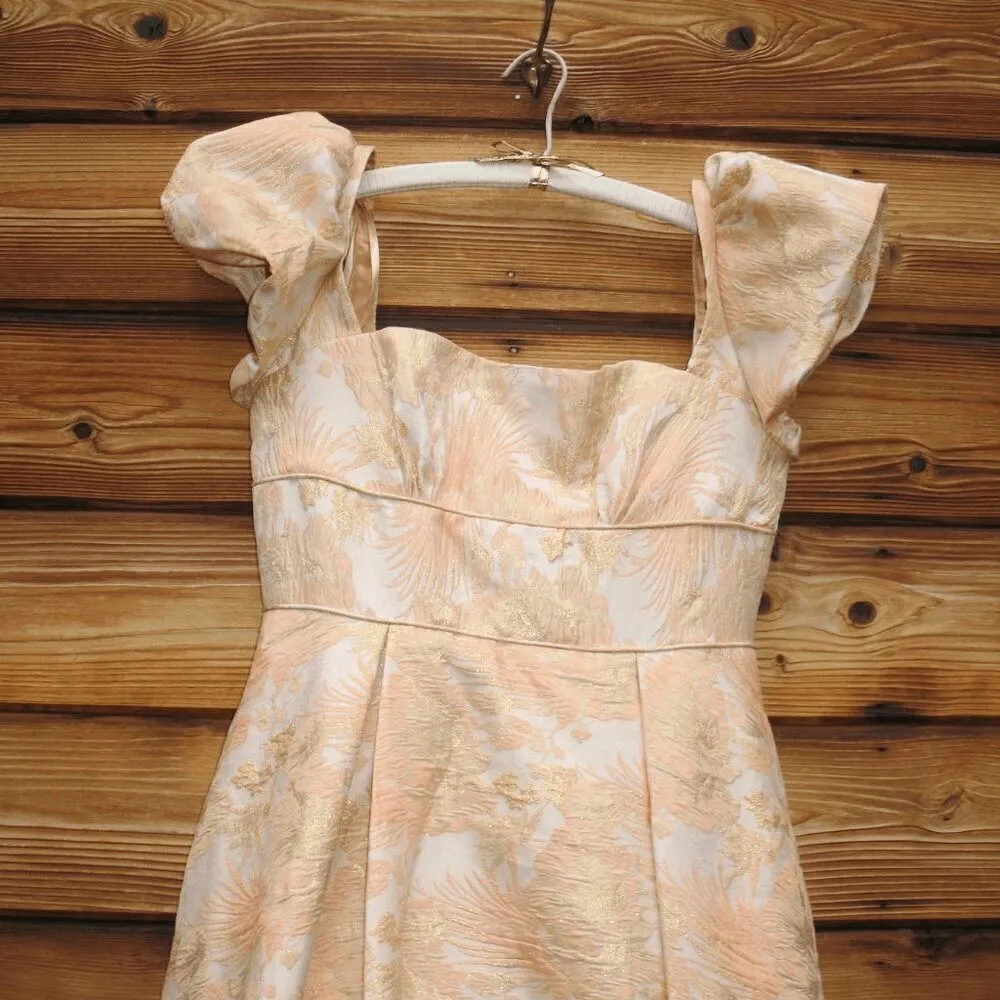 NWOT Mac Duggal 68276 FLORAL PRINT PUFF SLEEVE BROCADE GOWN 10 Pockets - Image 9