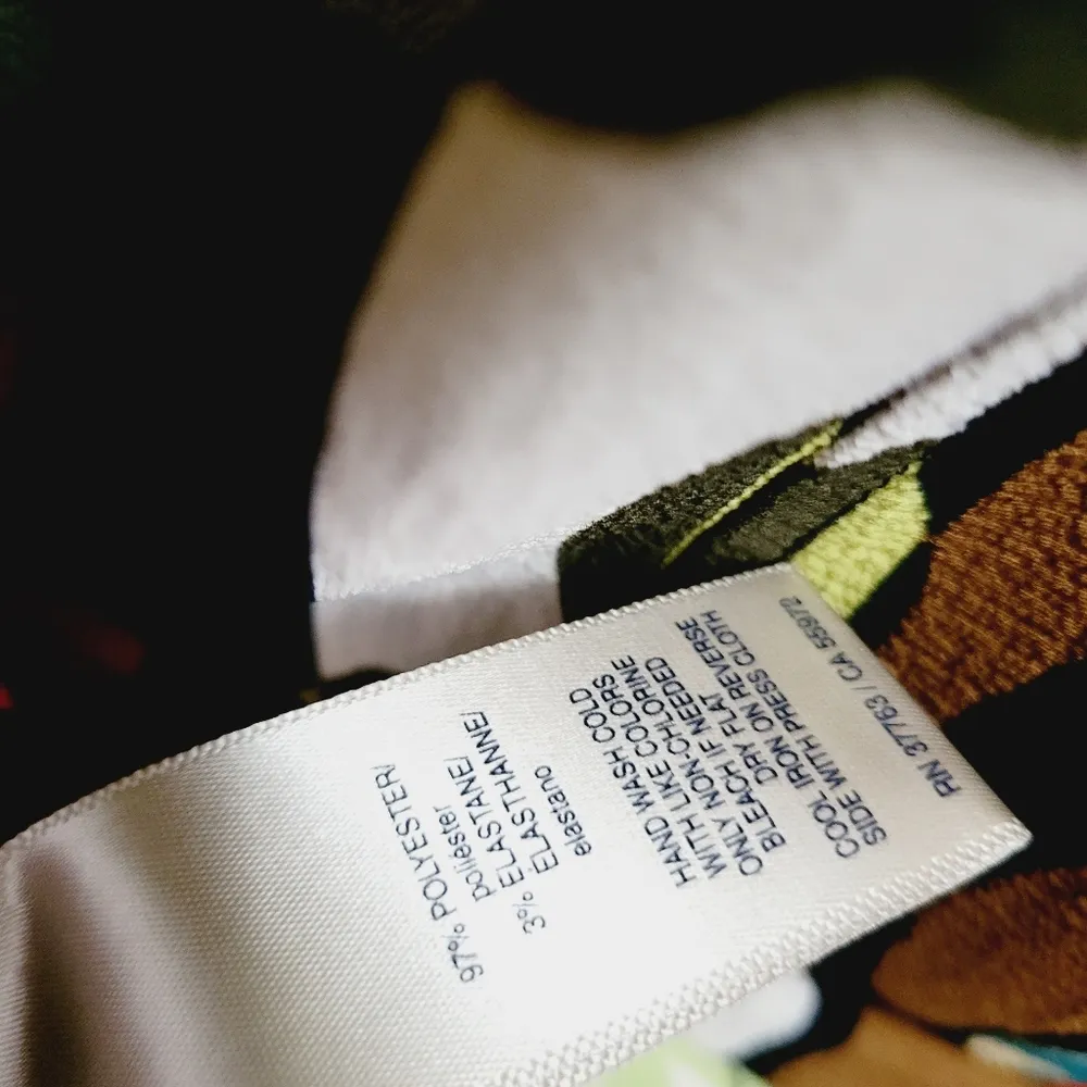 Rafaella multicolored abstract floral crepe blouse size small - Image 8