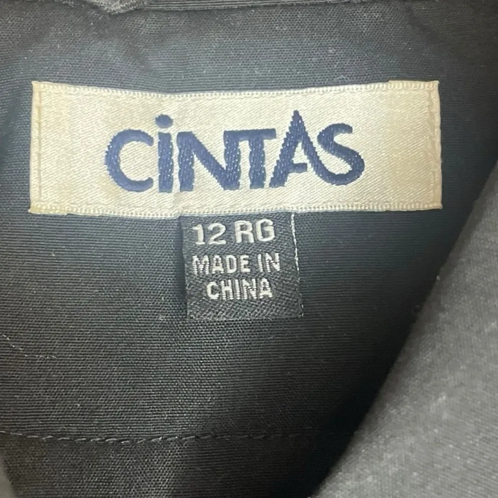 Cintas Vintage Insulated Trench Coat Women Size 12 Black Full Zip Button Down - Image 11