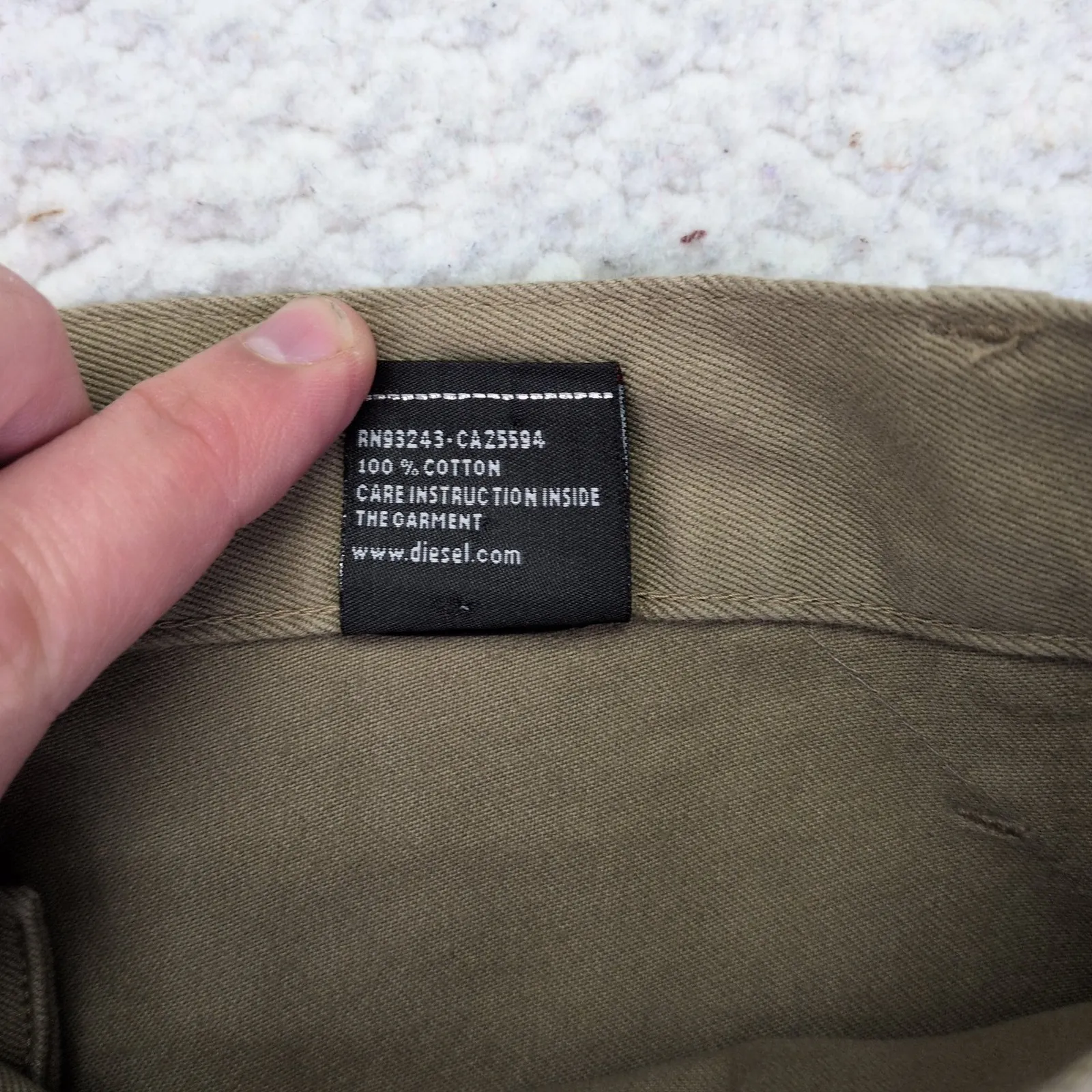 Diesel Women's Pants Size 28 Khaki Denim Panel‎ Graphic Flare Jeans Two Tone Y2K - Image 6