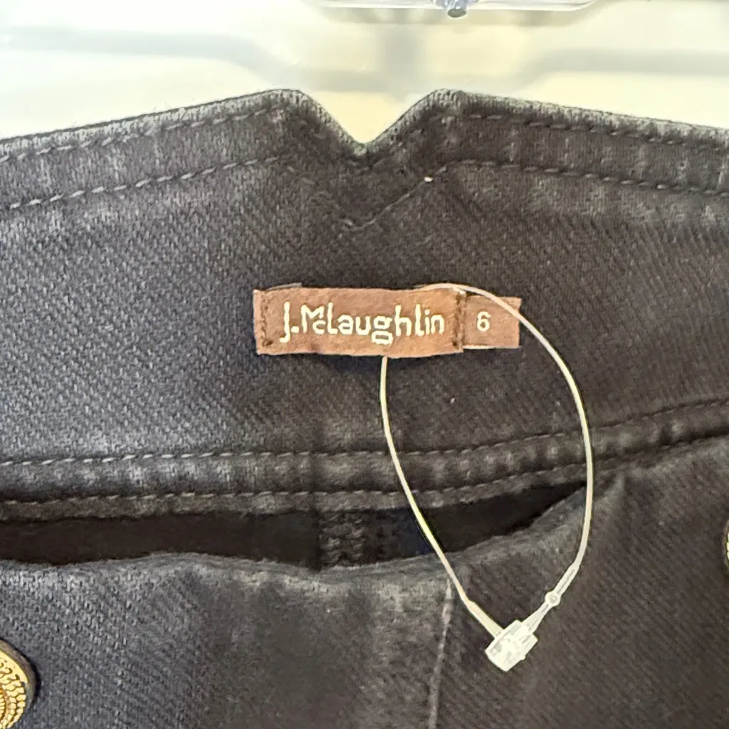 J.McLaughlin Nautical Sailor Black High-Waisted Pants with Gold Buttons - size 6 - Image 6