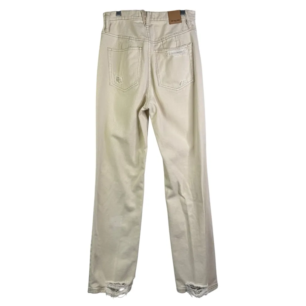 WE THE FREE CRVY Straight Shooter Jean Ivory‎ 28 Free People Boho Distressed - Image 10