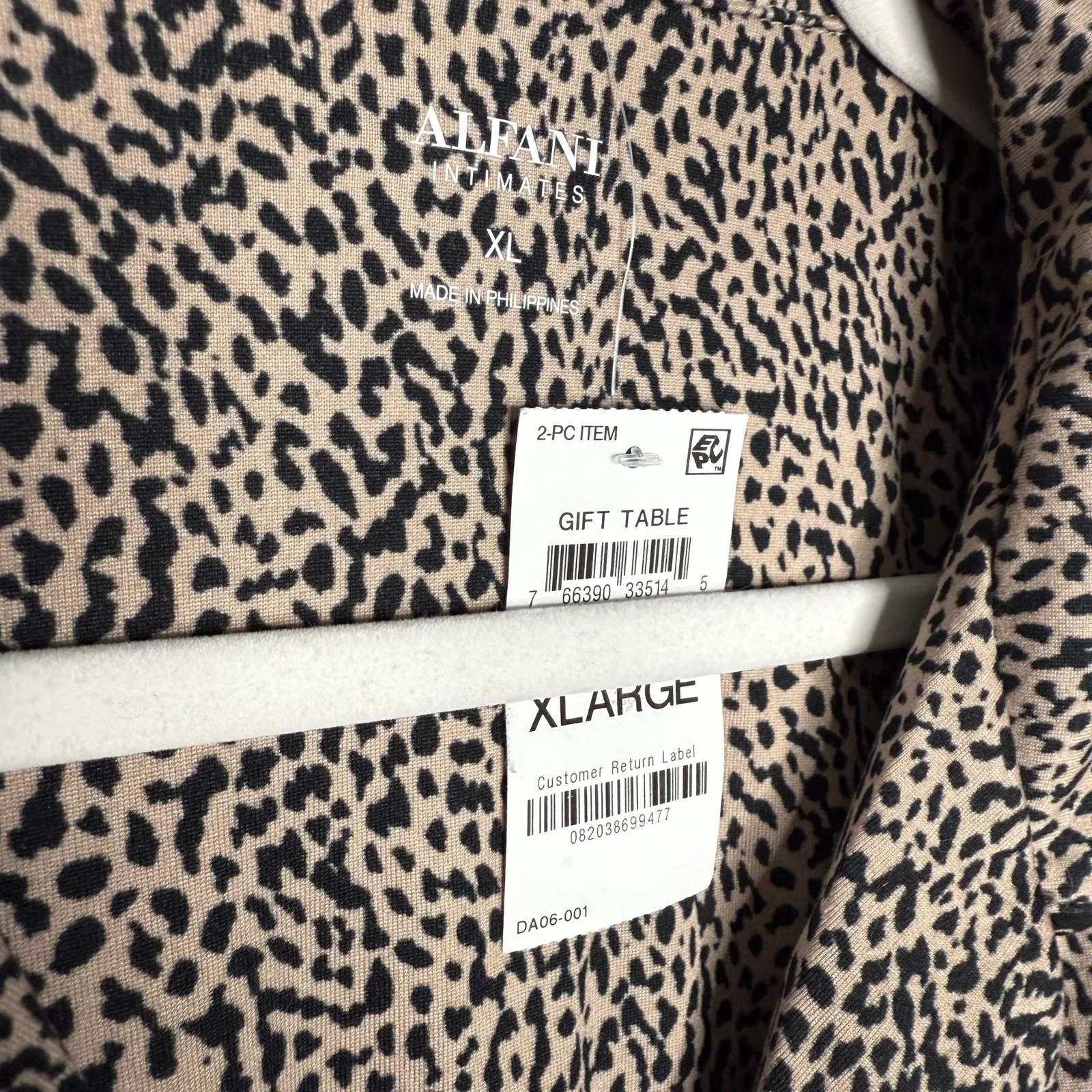 Alfani Intimates Leopard Long Sleeve Button Down Pajama Top Size XL Lounge PJs - Image 3
