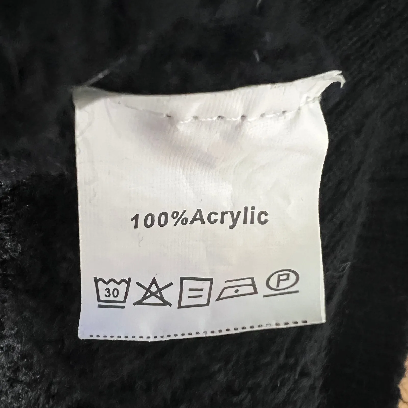 Exlura Pullover Black Chunky Knit Sweater Size S/M - Image 9