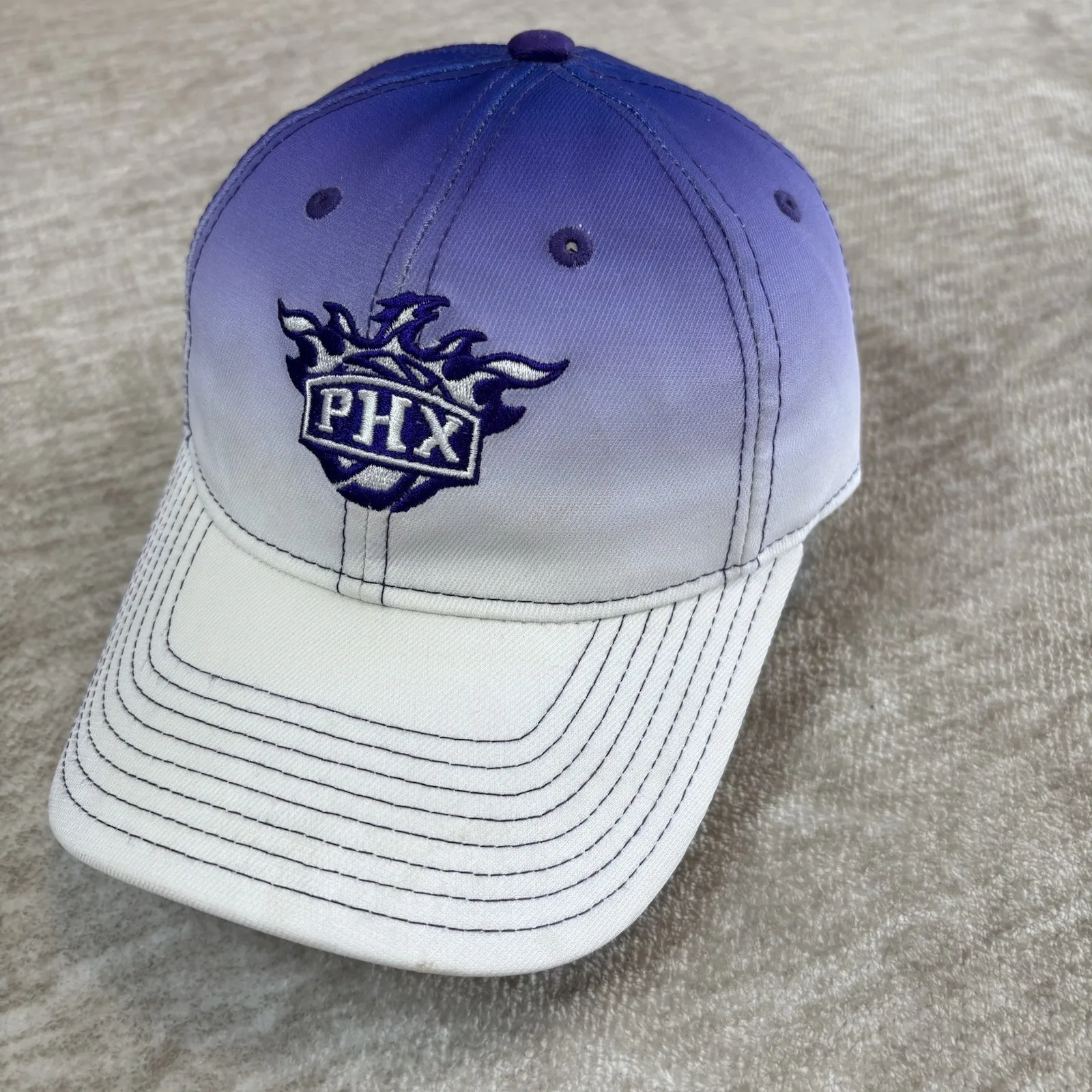 VTG Phoenix Suns Adidas Women‎ NBA Ombre White Purple Bling Logo Y2K Cap Hat - Image 2