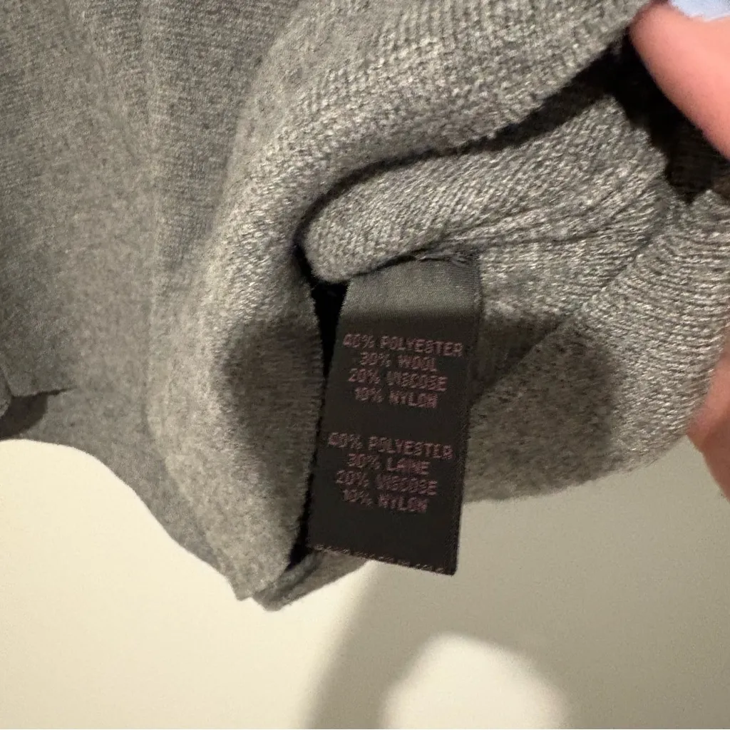 Metric Vintage notch neck‎ wool sweater grey size small Gray - Image 4