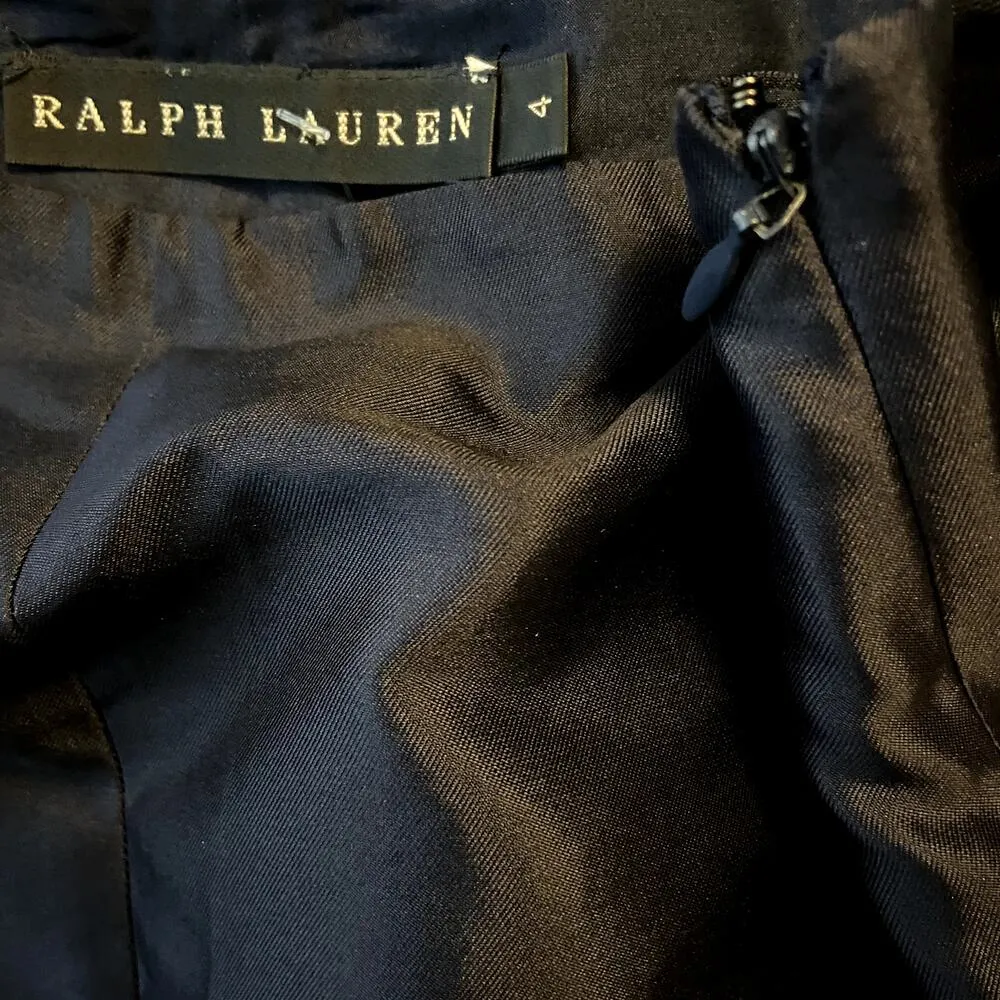 Ralph Lauren Black Label Dress Pants Straight Satin Silky Pleated Black 4 - Image 2