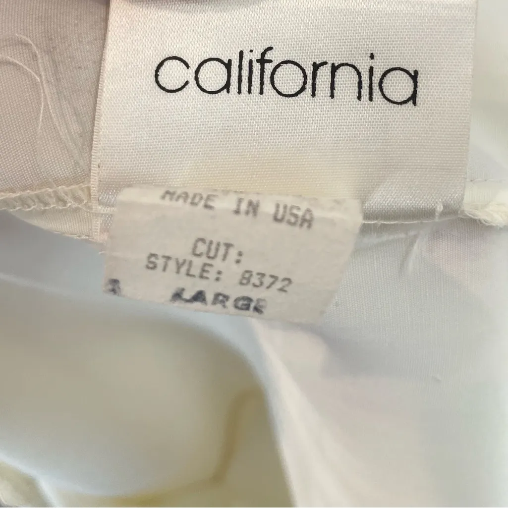 Vintage Zoe California Boho Hippie Dress White Fringe Made in USA Size Large - Image 5