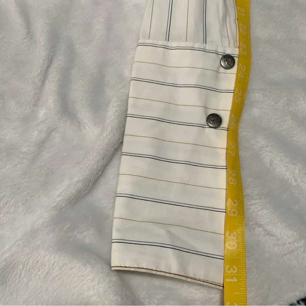 Jessie USA size large Striped Shirt with Butterfly Detail 90s y2k whimsigoth rod White - Image 8