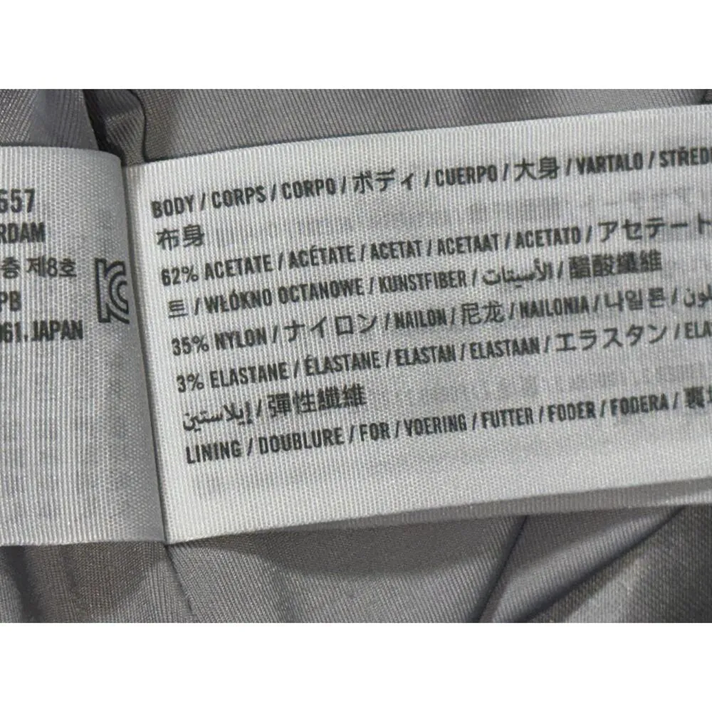 Abercrombie & Fitch Silver Gray Grey Satin Zip Up Mini Skirt Skort Shorts Size S - Image 5