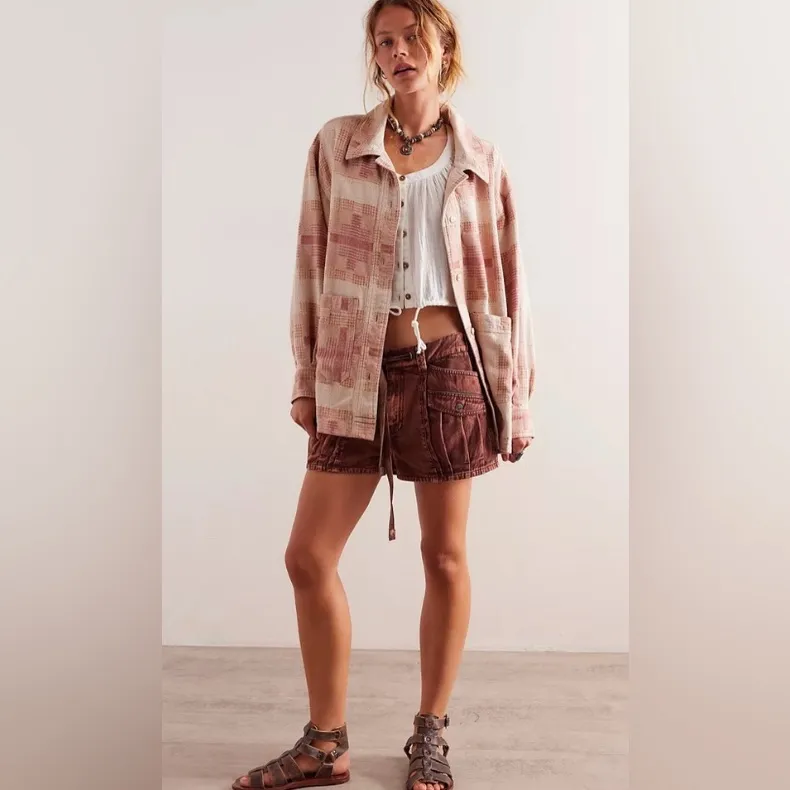 Free People We The Free Cozy In Plaid Shirt - Image 4