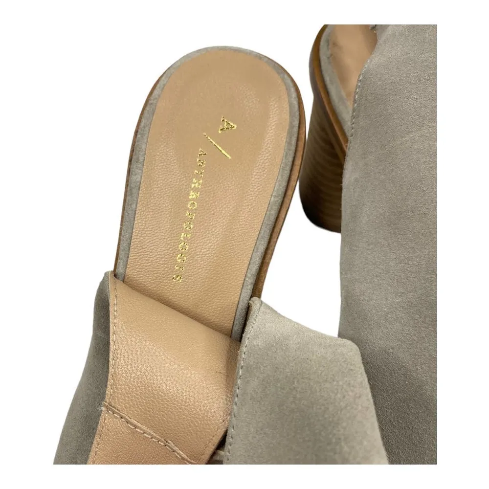 New Anthropologie Tracy Gray Suede Peep Toe Sling Back Heels-7.5 - Image 7
