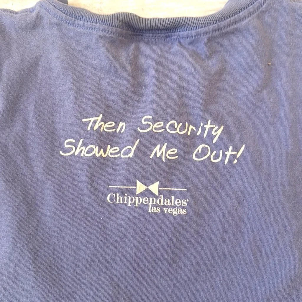 Chippendales Women’s L/G Purple Short Sleeve Short Humor Funny 100% Cotton Large - Image 4