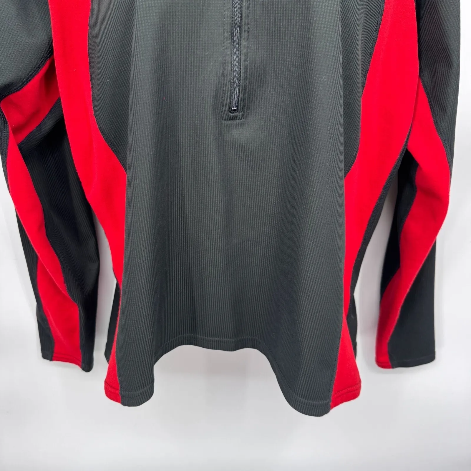 Marmot Windstopper N2S 1/4‎ Zip Pullover Top Womens Large Black Red Polyester - Image 3