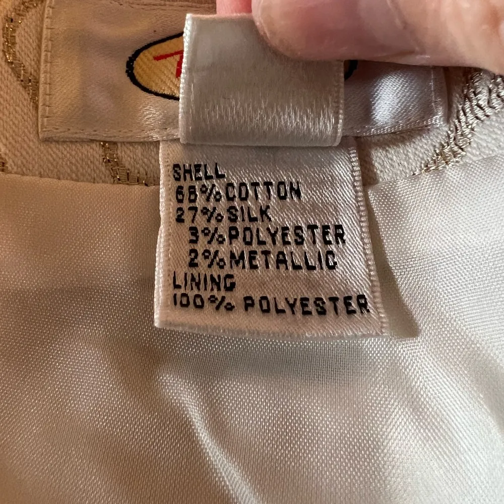 Talbots Skirt All Over Floral Print Glitter Metallic Lined Vintage NWT Size 20 - Image 3