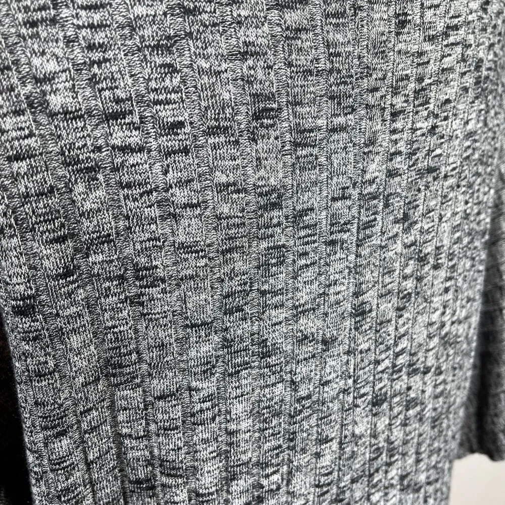 NWT Everly Sweater Dress Gray Ribbed Marled 3/4 Sleeve V-Neck M - Image 3