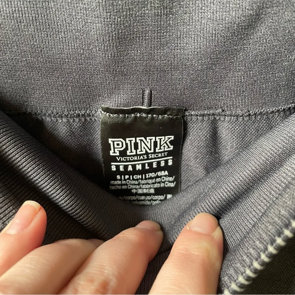 Victoria Secret PINK Rich Acid Wash Grey Seamless Workout Yoga Legging Pants - Image 7