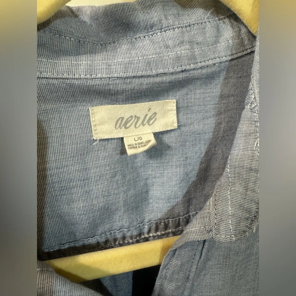 Aerie Light Blue Chambray Shirt - Image 4
