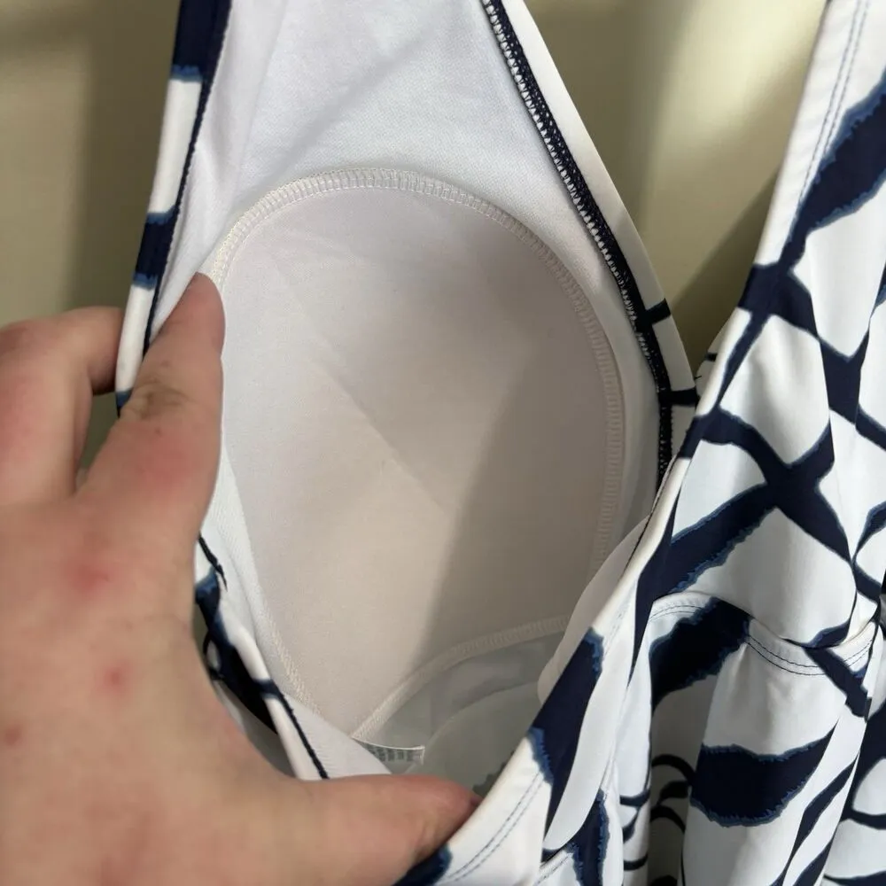 Kona Sol Plus Tankini Top Navy and White Halter Neck 22W Empire Waist - Image 6