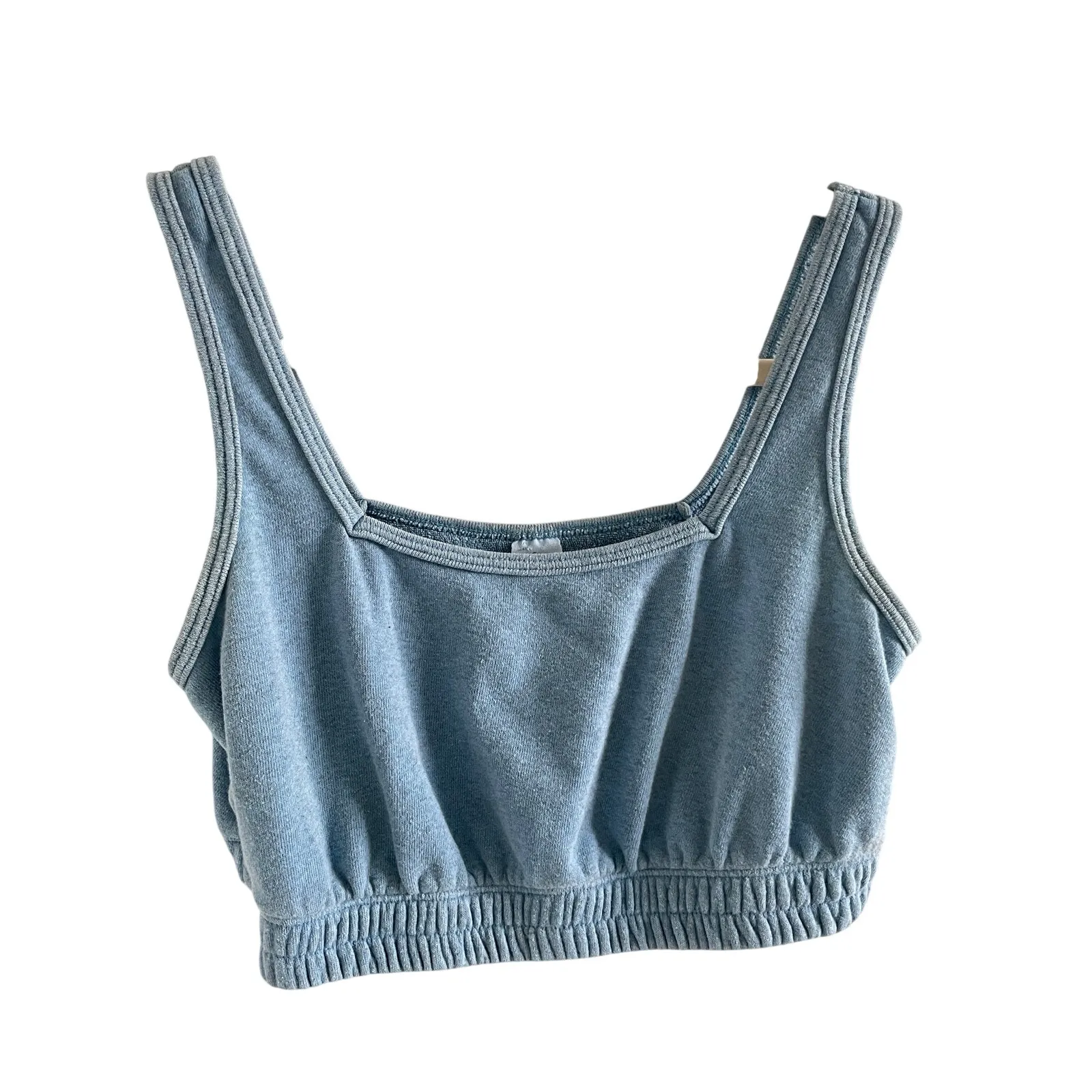 Colsie Washed Blue Knit Lounge Bra Top | Size S - Image 2