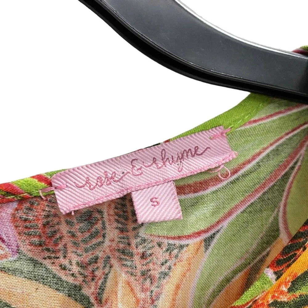 Rose&Rhyme Sz S Blouse Top Shirt Tunic Popover Hawaiian Floral Print - Image 4
