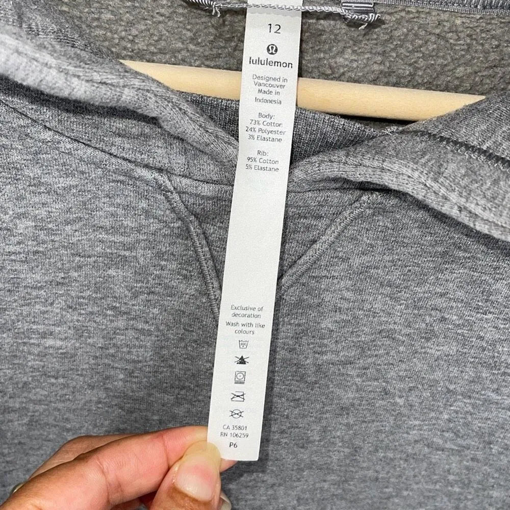 Lululemon Athletica All Yours Hoodie Women’s Heather Fleece Long Sleeve Jacket G - Image 7