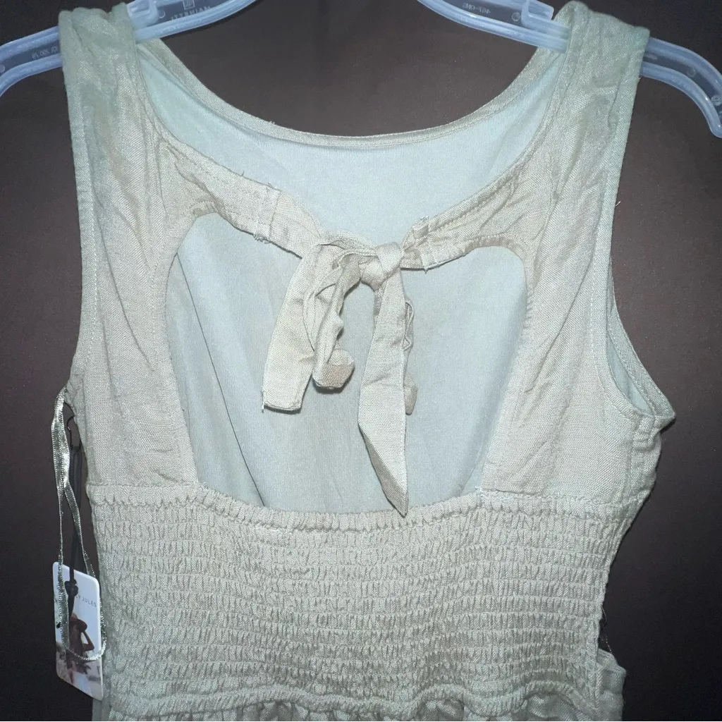 Sincerely Jules Green Ruffled Tie Back Maxi Dress, Size S - Image 4