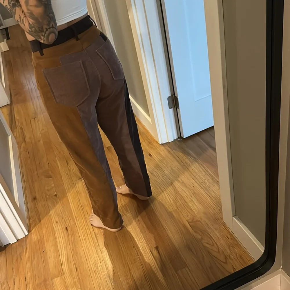 Two-Tone Suede Pants - Image 3