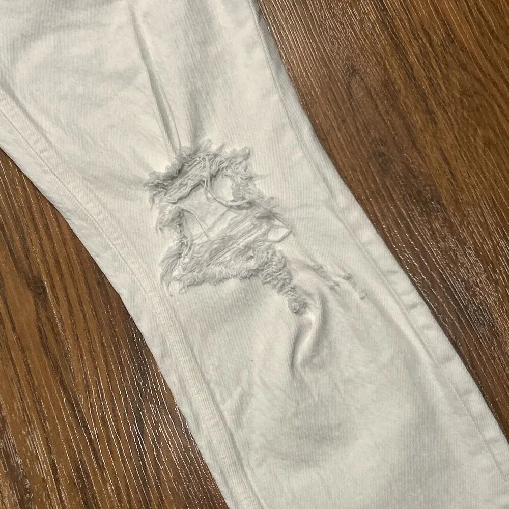 Abercrombie & Fitch Jeans Women’s Size 28/6 White The Mom High Rise Distressed - Image 4