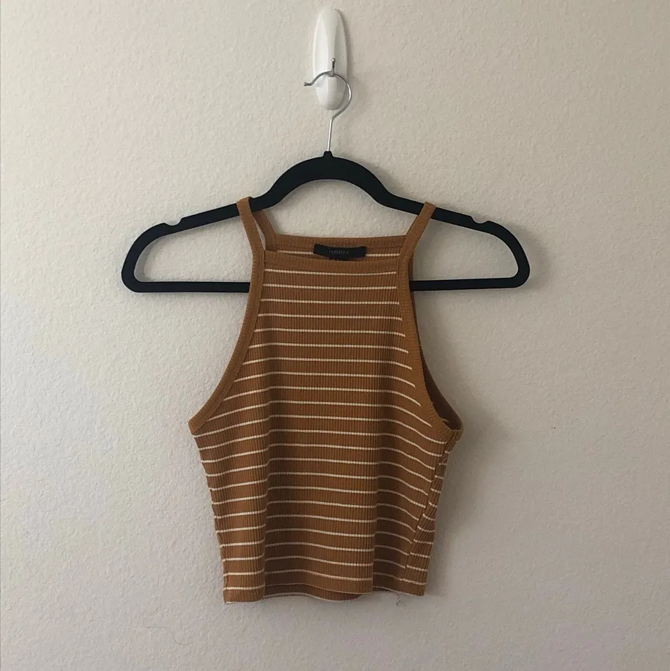 yellow and white striped cami tank top - Image 4