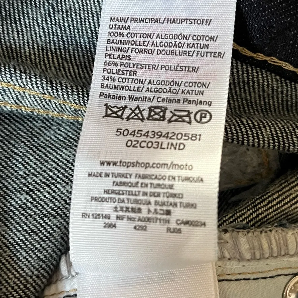 Topshop Moto High Rise Wide Leg Capri Jeans Dark Blue Size 30 - Image 5