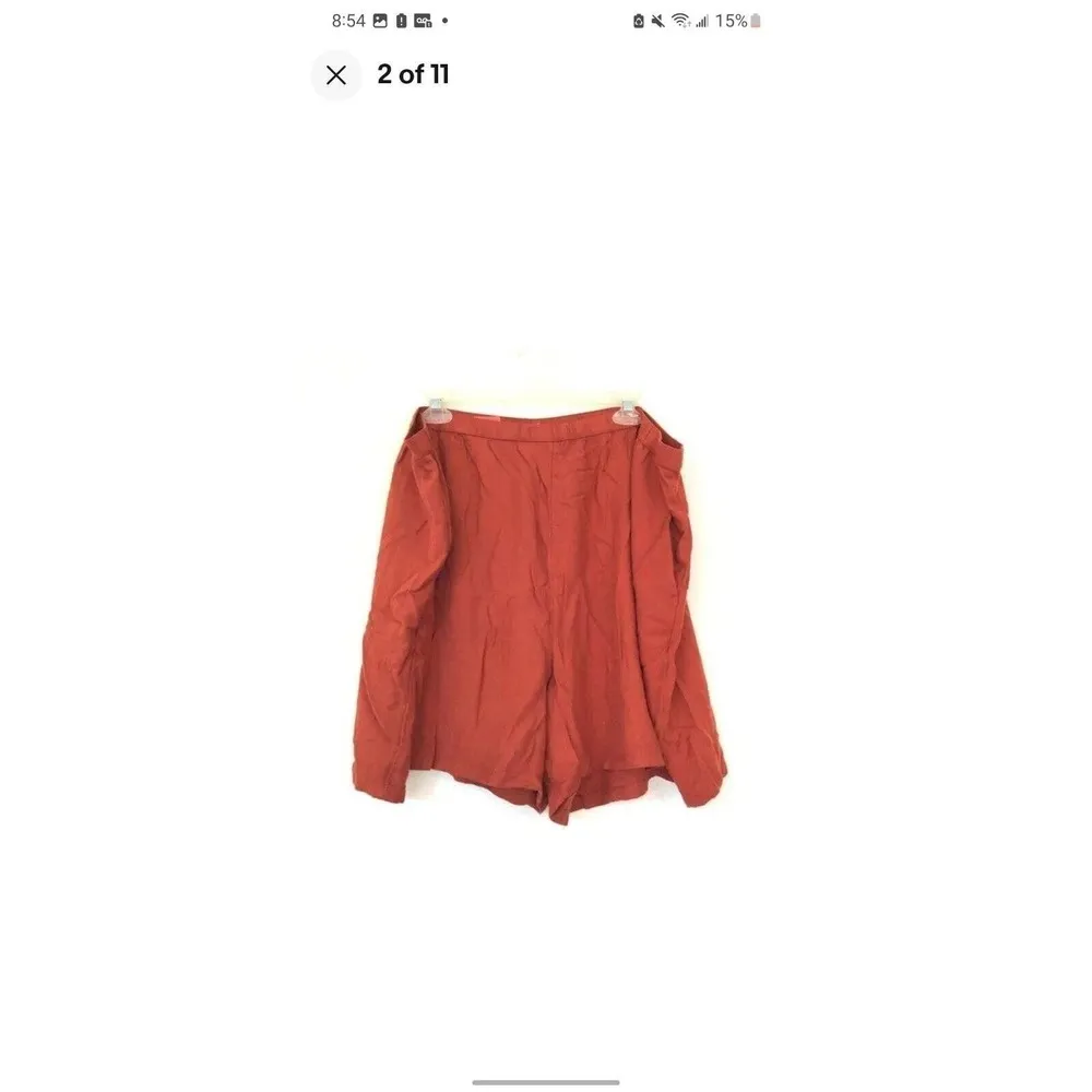 NWOT MELROSE & MARKET Crepe Shorts Rust Orange Red Pull On High Waisted sz L B11 - Image 2