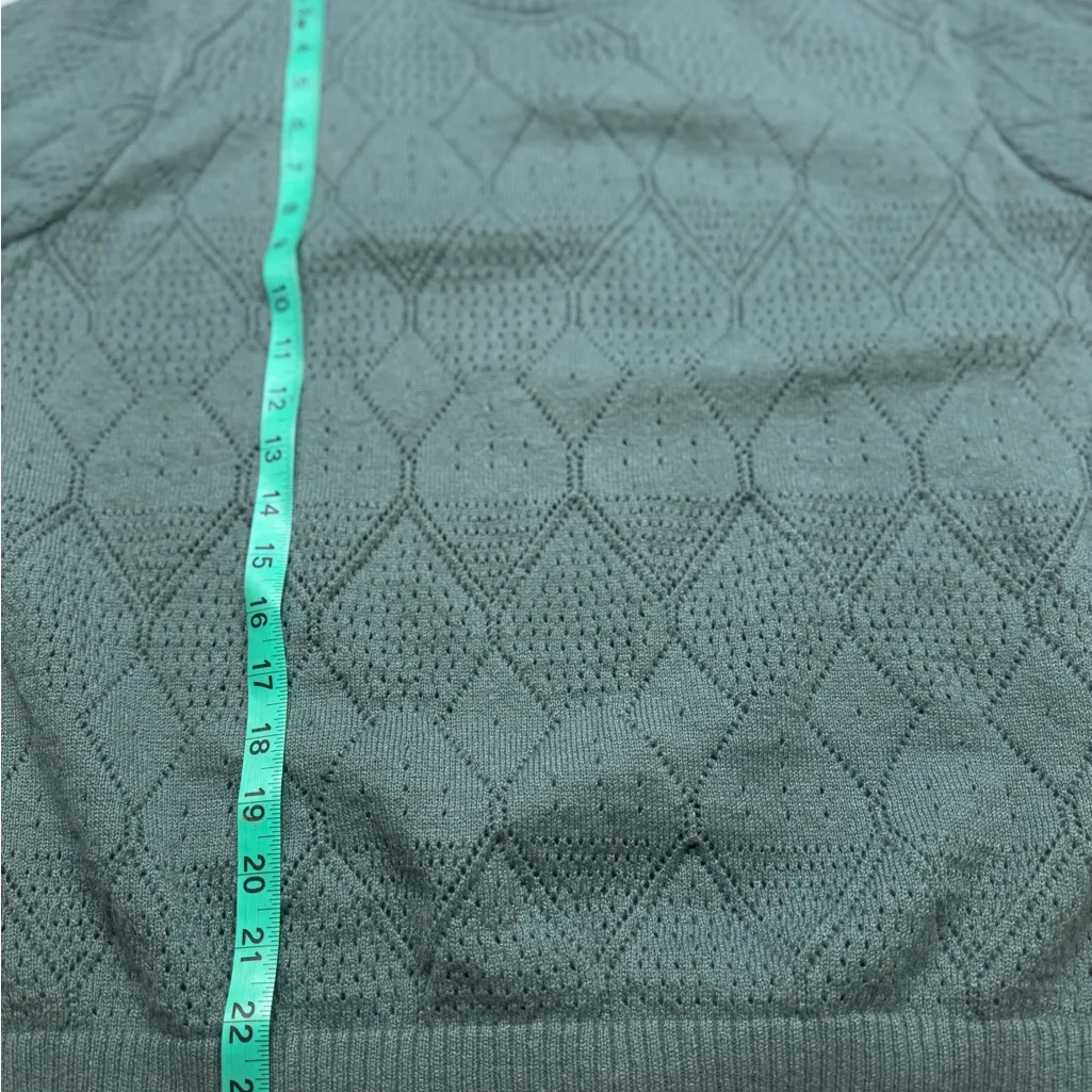 SheIn  Blue Diamond Pattern Crew Neck Sweater - Image 4