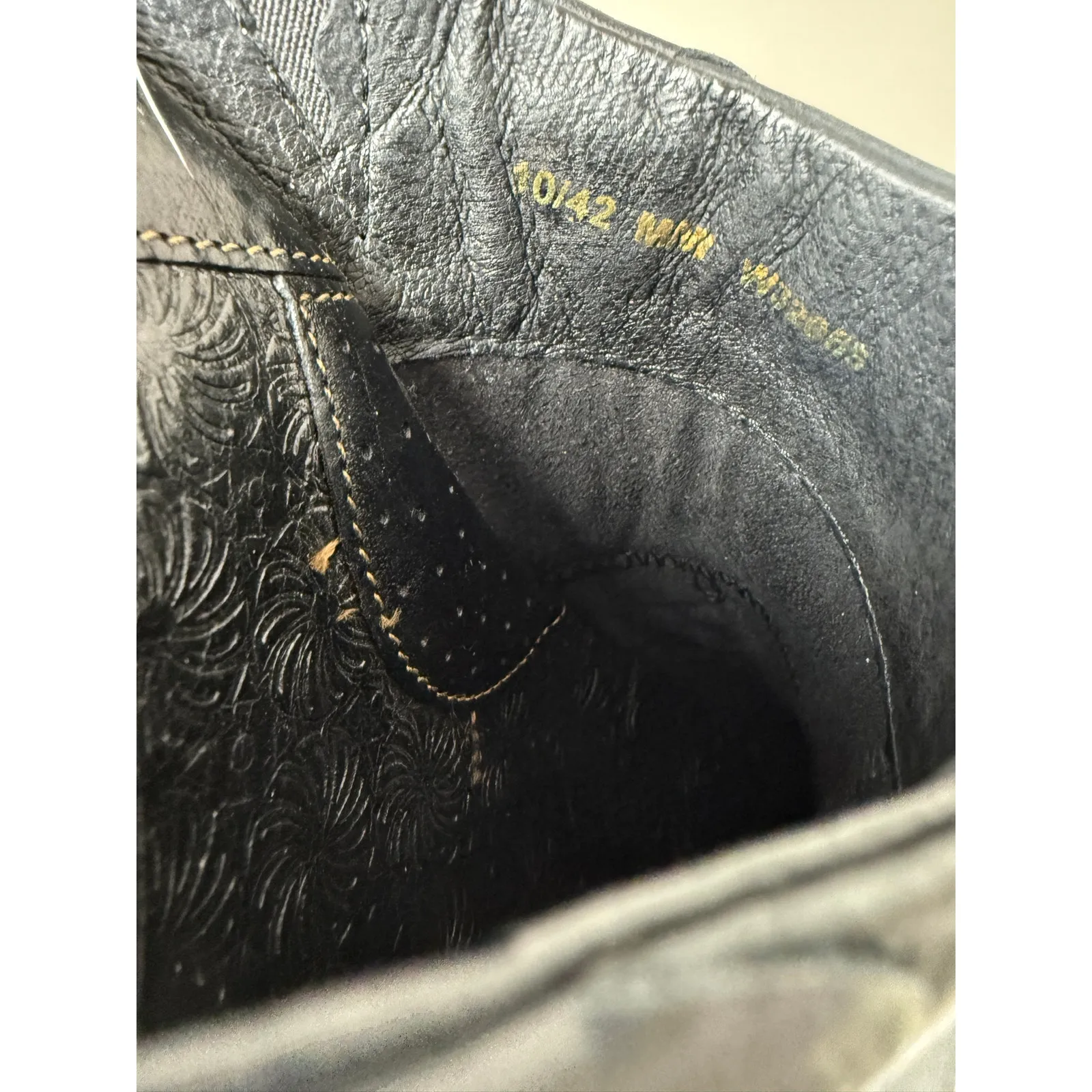 Women's Born Black Tooled Leather Y2K Boho Western Clogs Mules Heels Shoes 10/42 - Image 7