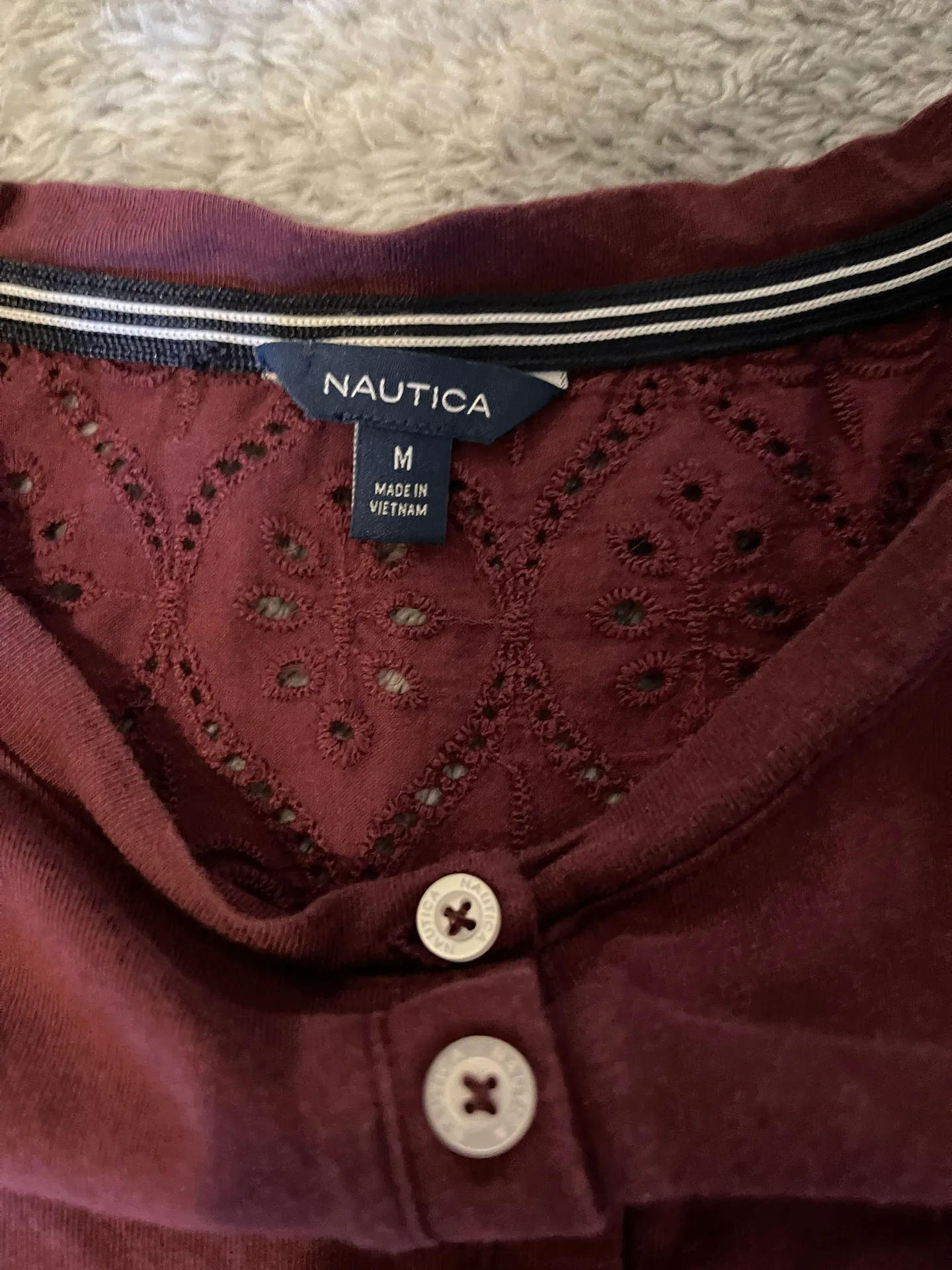 Maroon  3/4 Sleeve Blouse - Image 9