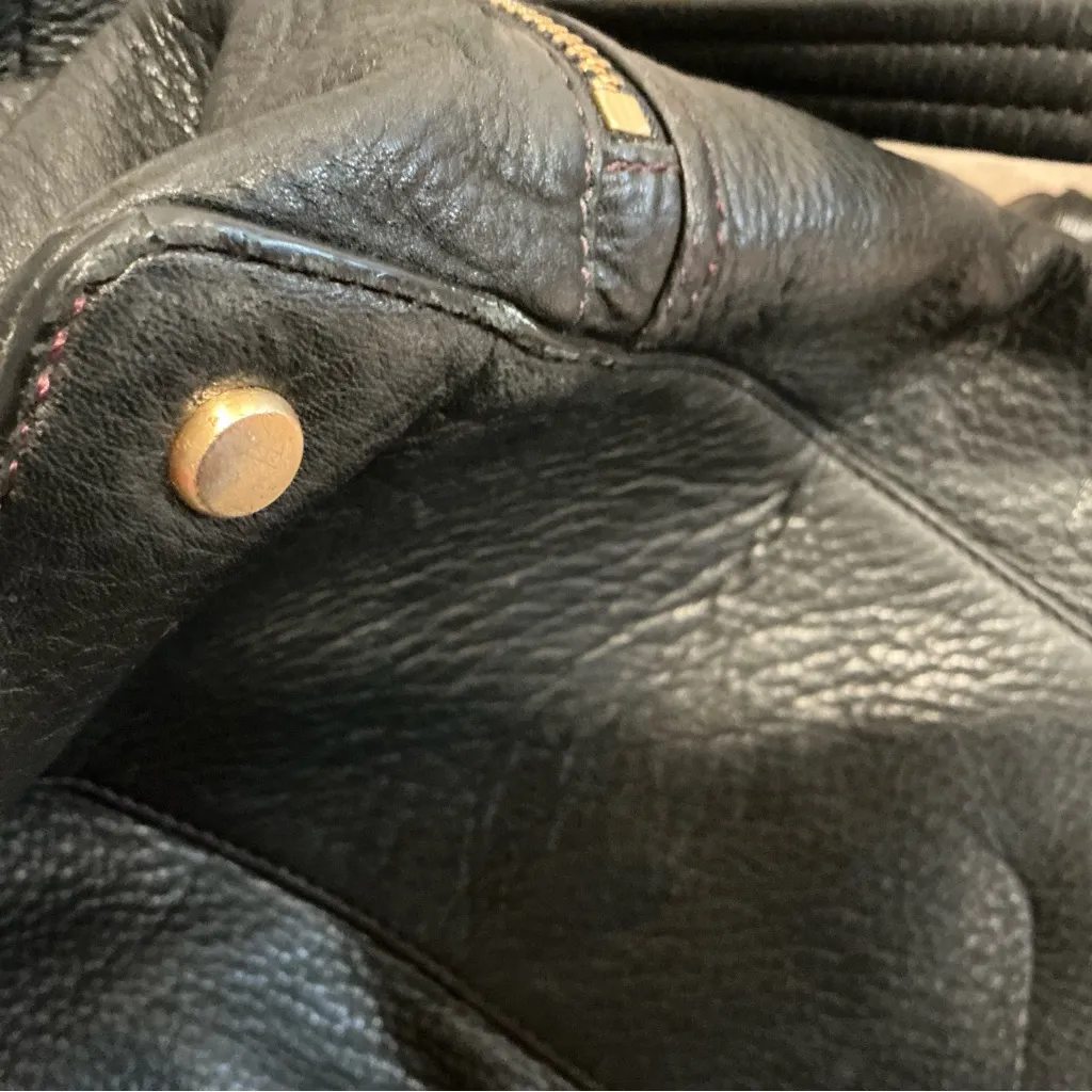 Cole Haan hobo bag black pebble leather shoulder bag large bag tote tassel cinch - Image 10