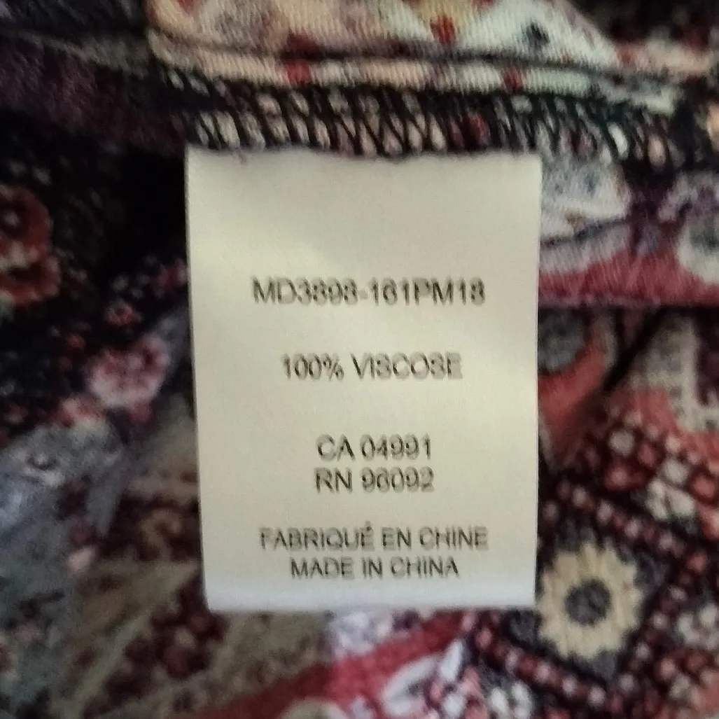 Fleur Bleue Size S Maxi Dress Floral Boho Print Bohemian Indie Red - Image 5