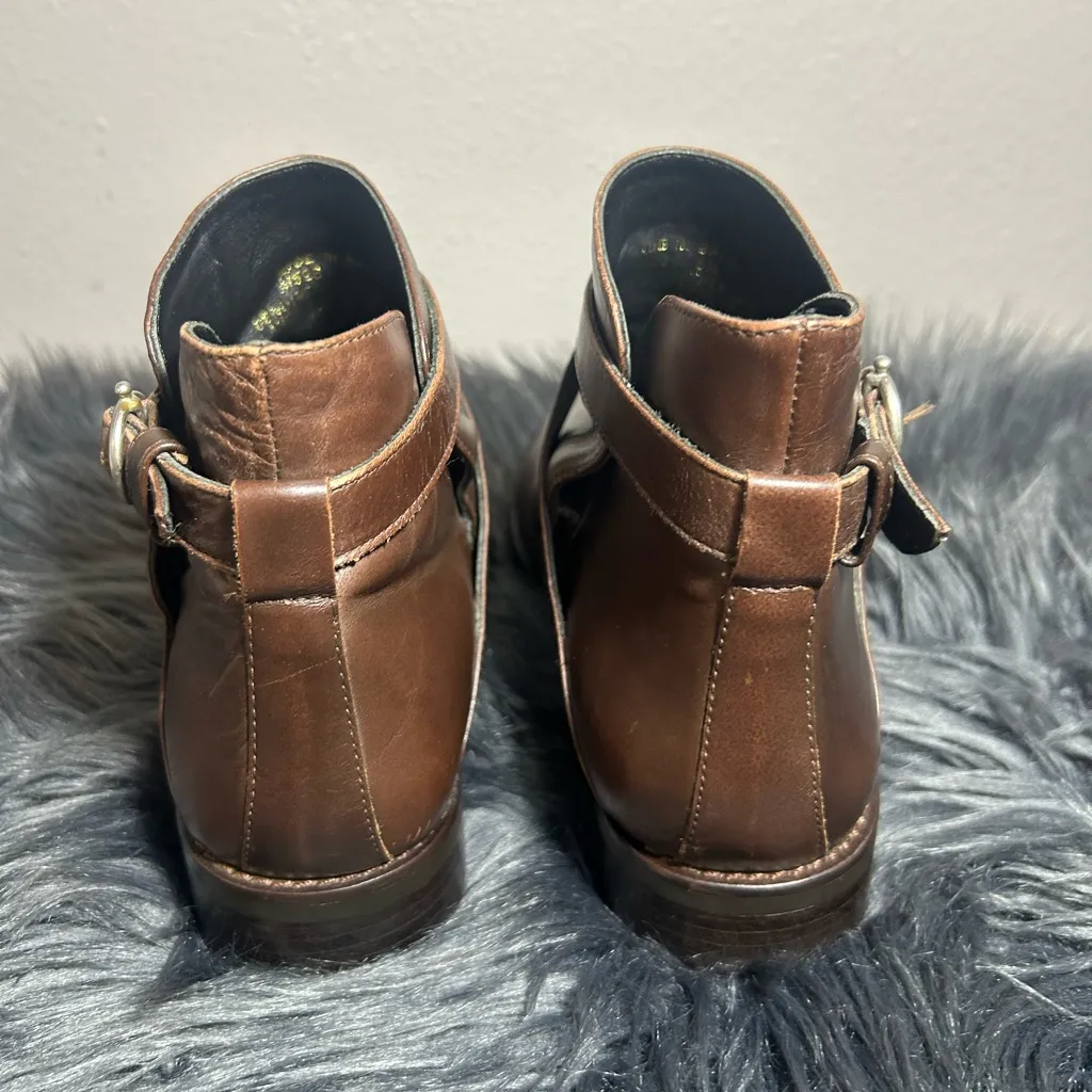 Ariat Brown Leather Windsor Strap Buckle Ankle Bootie Sz 6.5 - Image 5
