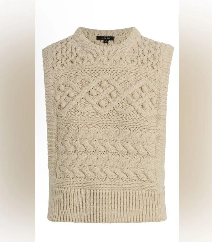 NWT JOE'S Milk The Clara Sweater Vest Small Tan - Image 2