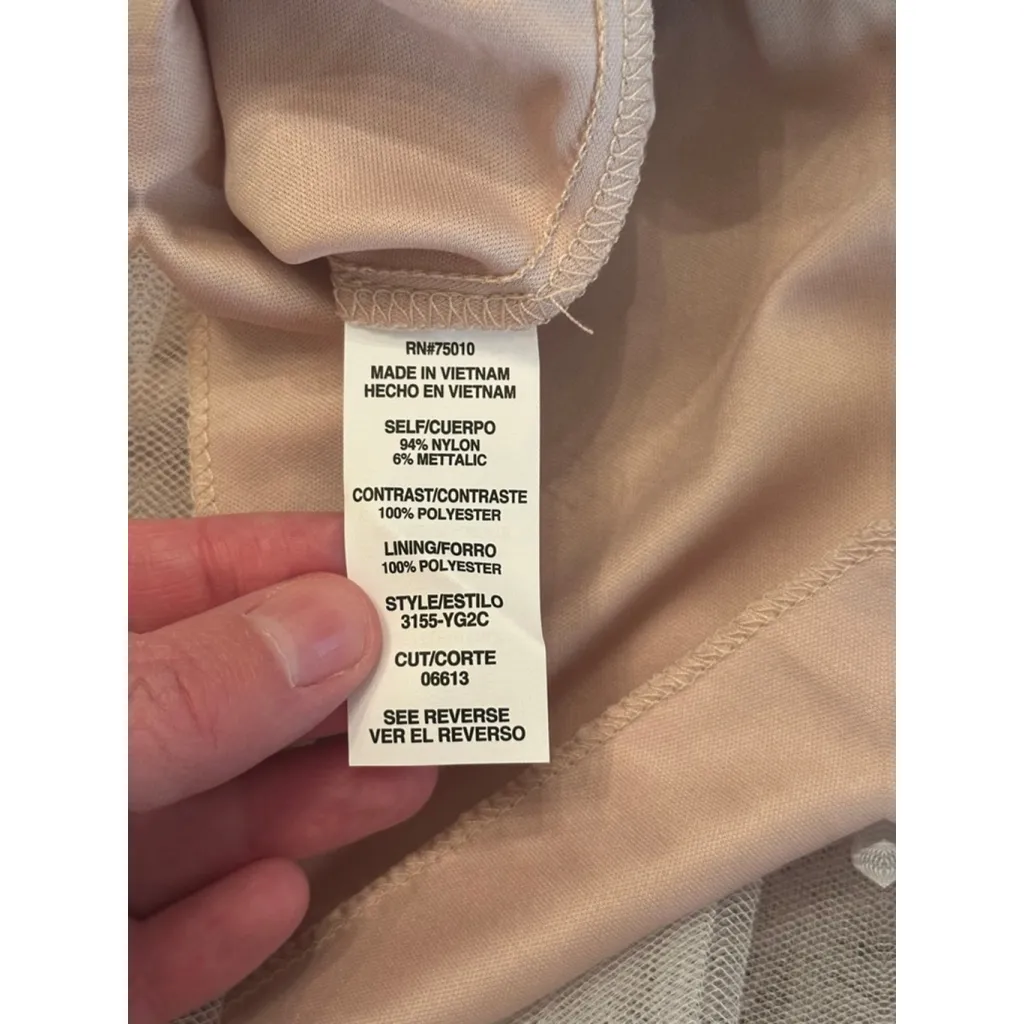 City Studio Size 9 Champagne and Silver Homecoming Dress Lace Tulle Gemstones Pink - Image 12